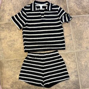 H&M Black and White Striped Outfit